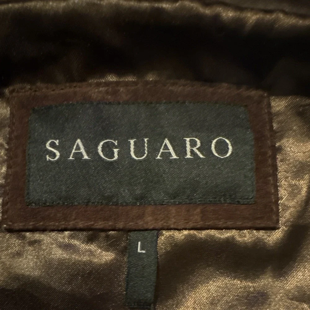 Saguaro Jacket Brown Leather Fringe Studded Cross Zip Western Women's Size L - Picture 4 of 5